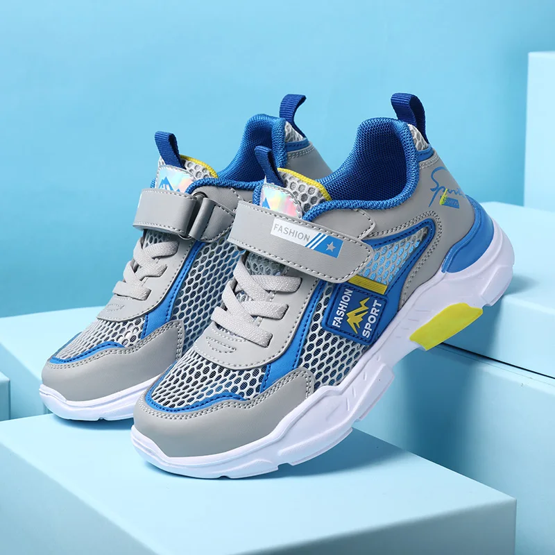 

Summer Kids Running Casual Shoes Breath Flow Mesh Soft Elastic Insole Anti Slip Outdoor Daily Trainer Shoe