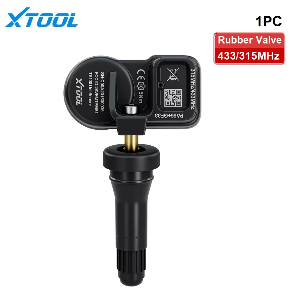 XTOOL TS100 TPMS Sensor Rubber Version 433MHz 315MHz Tire Repair Tool TPMS Scanner Pressure Monitor Tester Work on TP150 IP819TP