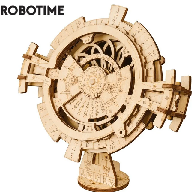 Robotime kreatywny DIY wieczny kalendarz drewniany Model zestawy do budowania zestaw zabawka prezent dla dzieci 3D drewniane Puzzle LK201