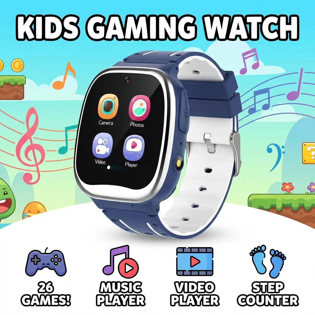 

Kids Smart Watch 26 Game Music Player Video Recorder Alarm Clock Stopwatch Flashlight Children Smartwatch Camera Boys Girls Gift
