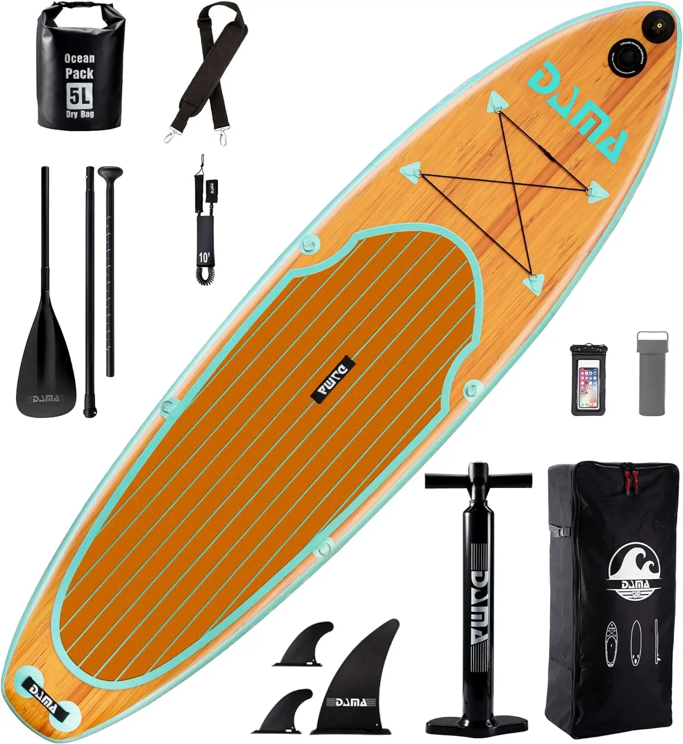 

9'6"/10'6"/11' Inflatable Stand Up Paddle Board, Yoga Board, Camera Seat, Floating Paddle, Hand Pump, Board Carrier, Waterp