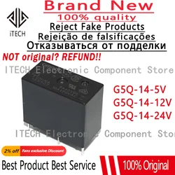 10pcs/lot Original G5Q-14 G5Q-14-5V DC5V G5Q-14-12V DC12V G5Q-14-24V DC24V 5A 5pin Alternative G5Q-1 G5Q-1-EU 100% New Relay