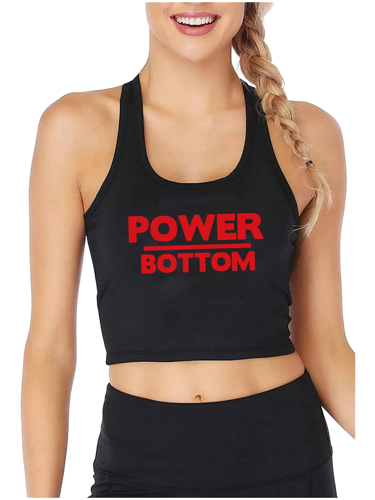 

Power Body Design Sexy Slim Fit Crop Top Hotwife Humor Fun Flirty Harajuku Print Tank Tops Sugar Baby Funny Naughty Camisole