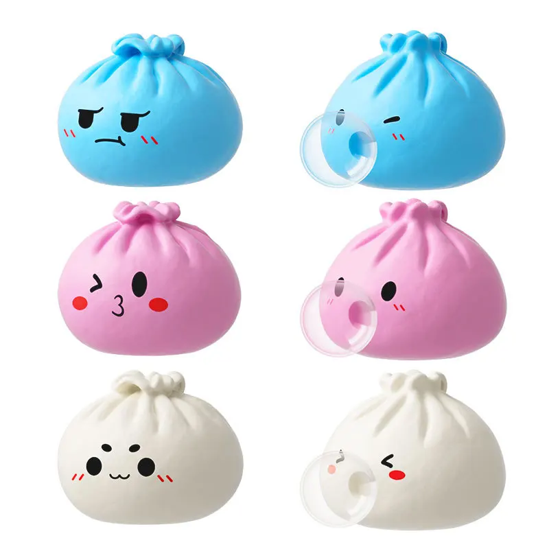 Cute Bun Squeeze Blowing Bubble Toy Creative Stress-relief Venting For Kids Adults Soft Squishy Squeeze Screaming Funny Fidget