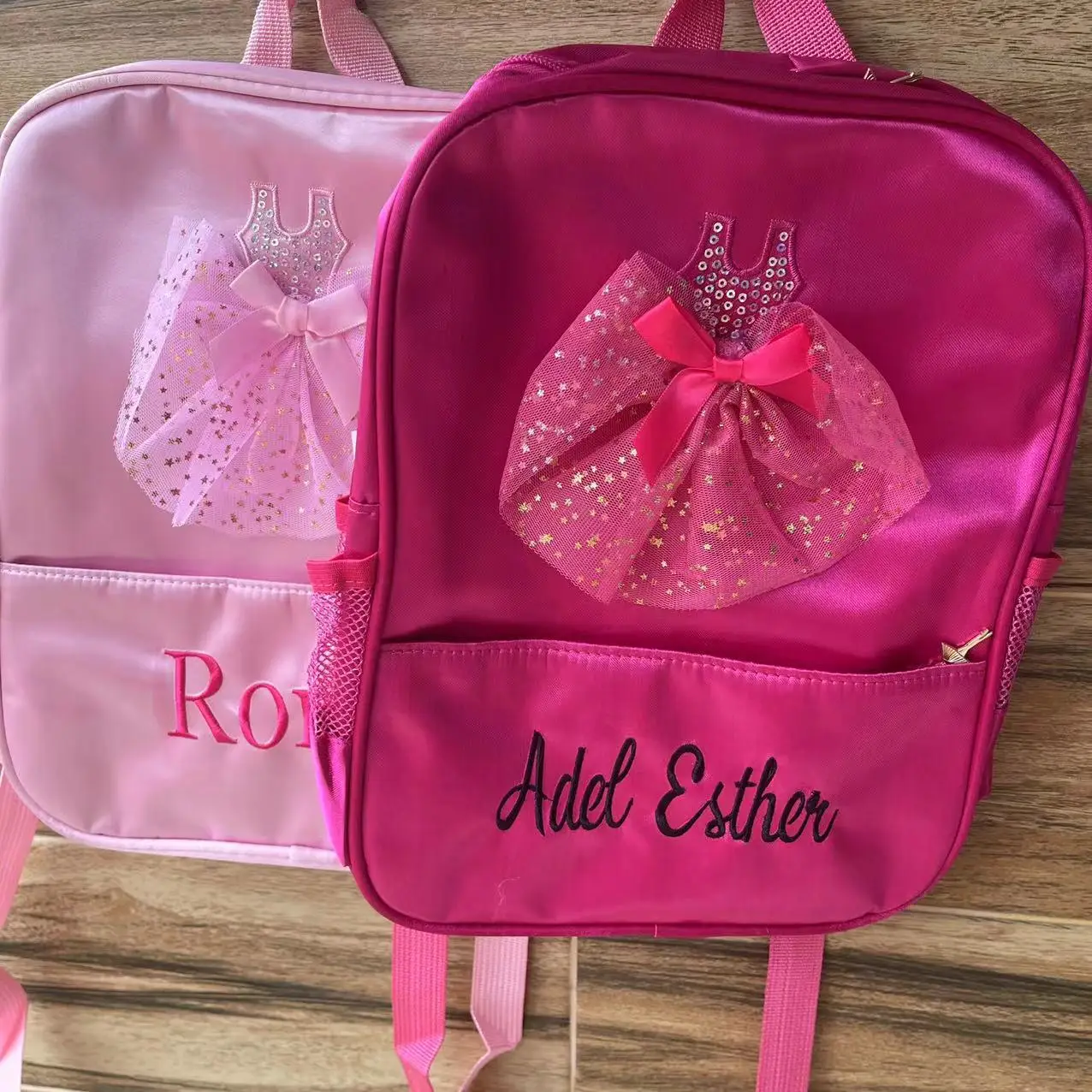 Saco de dança personalizado para crianças, mochila princesa das meninas, mochila de ombro ballet, nome bordado, novo