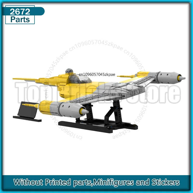 MOC Blok Bangunan N1 Starfighter UCS Pesawat Ruang Angkasa Transportasi DIY Perakitan Orisinalitas Perakitan Batu Bata Mainan Hadiah Natal