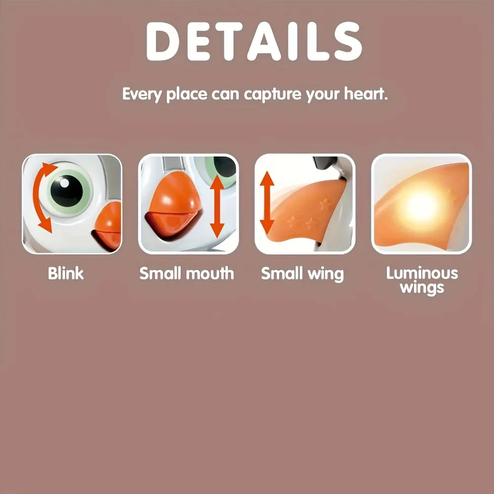 يتأرجح البطريق الرقص الزحف لعبة الموسيقى الكهربائية التنوير الإلكترونية الحيوانات الأليفة لغز الصوت لعب التعليم المبكر للأطفال #6