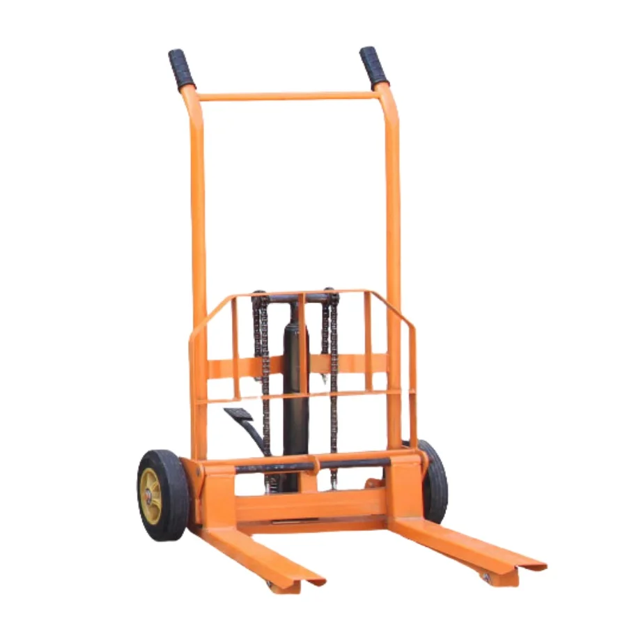 1.2m Micro Forklift Trolley 260kg Dynamic Stacker Car Hydraulic Pallet Driver Manual Wheelbarrow for Small  Platform