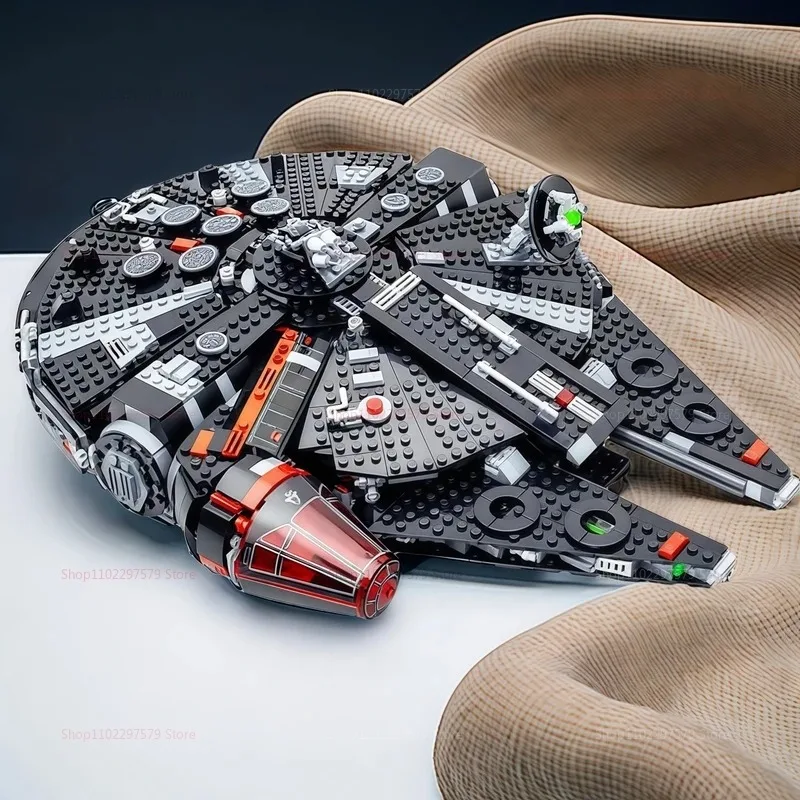 NEW MOC 1579PCS Falcon Compatible 75389 Millennium The Dark Spaceship Bricks Building Block for Boys Gifts for Kids Model Adults