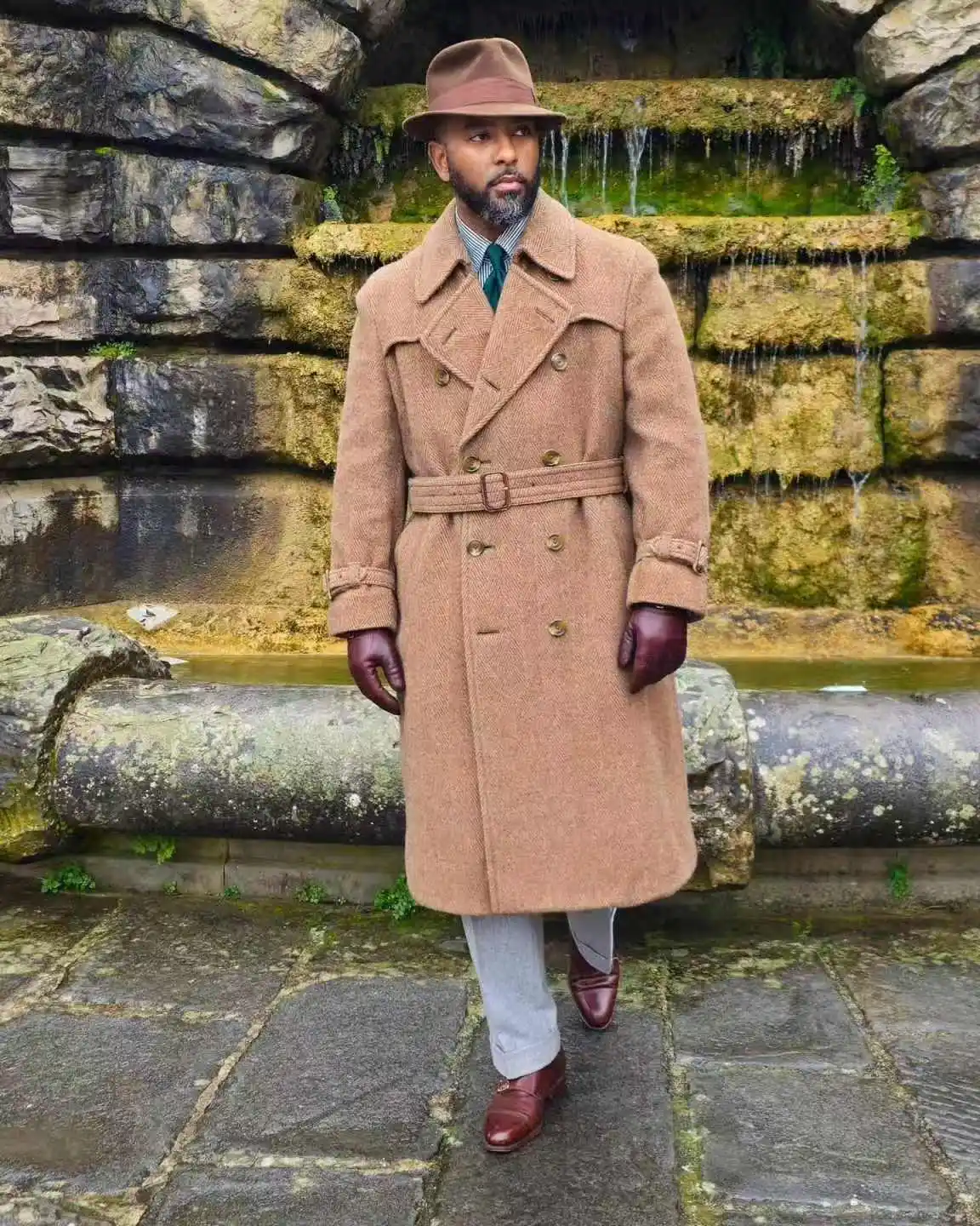 متعرجة الرجال دعوى 1 قطعة معطف طويل السترة الصوفية الشتاء مخصص مكتب رسمي سترة العريس الزفاف سهرة الملك معطف #1