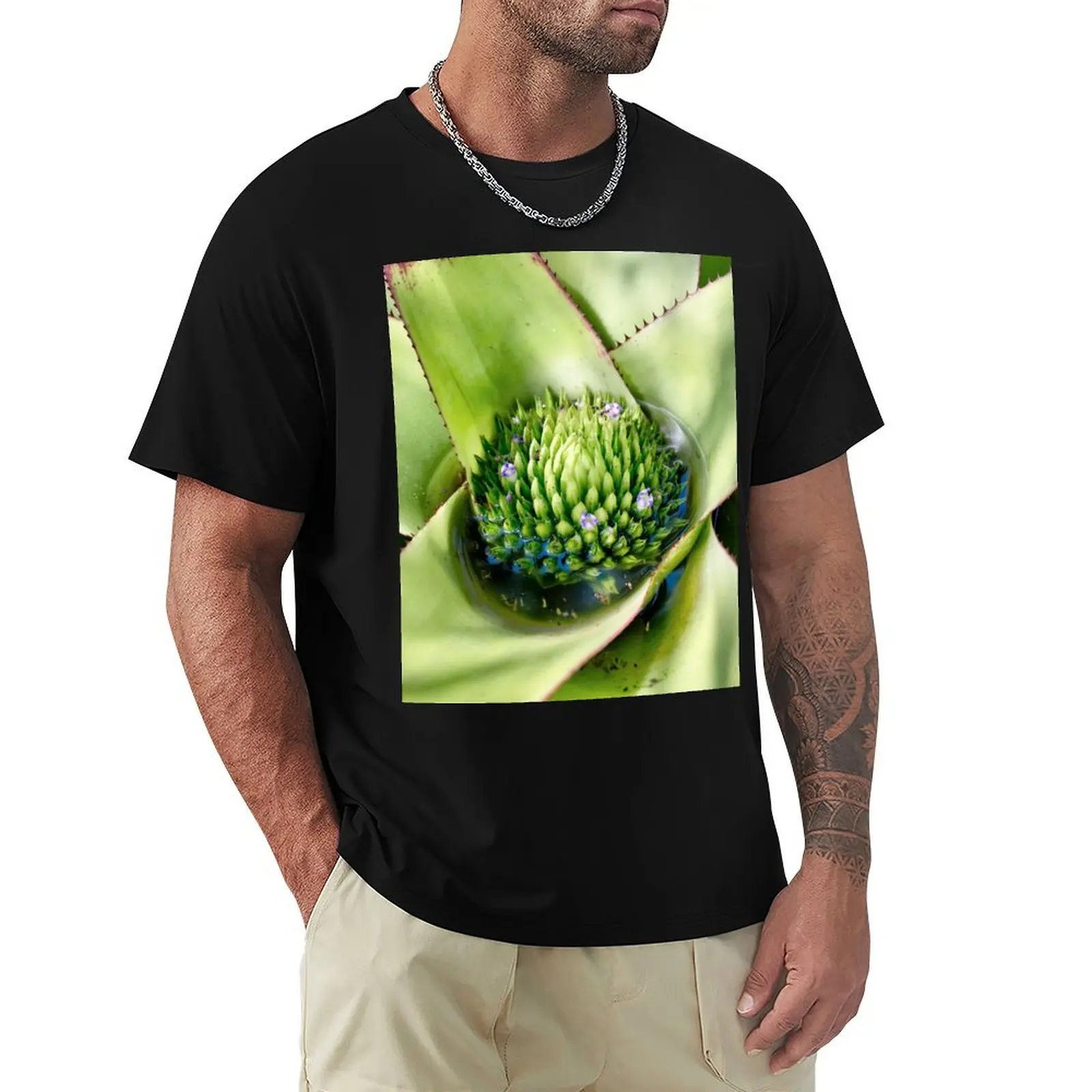 Bromeliad: (Aechmea pectinata) T-Shirt Industrial Work Tee Shirt