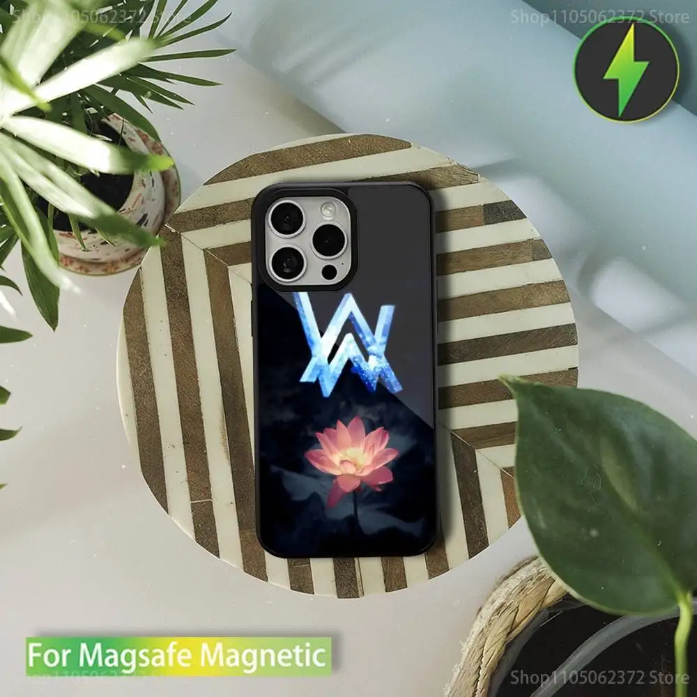 Capa de telefone A-Alan W-Walker N-Norway-DJ para iPhone 16,17,15,14,13,12,11,Pro,Max,Plus,Mini,Magsafe, capa de carregamento sem fio magnética