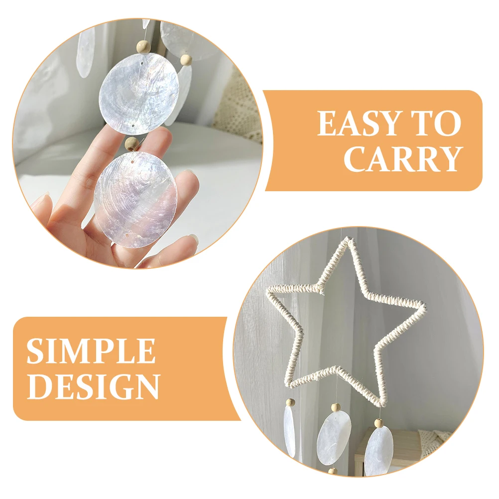 

1Pcs Unique Star Shell Wind Chime Stunning Outdoor Decor Natural Wind Bell for Relaxation
