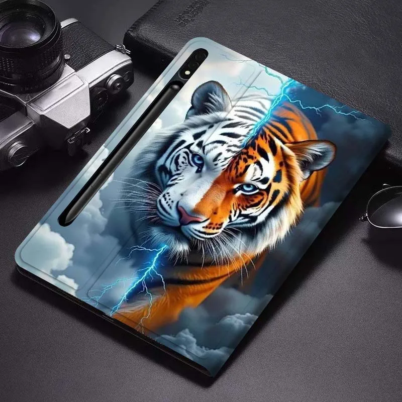 

Cool Tiger Lightning Cloud Gift For Samsung Galaxy Tab S6 S7 S8 S9 S10 FE Plus Lite Soft Flexible Support Tablet Case