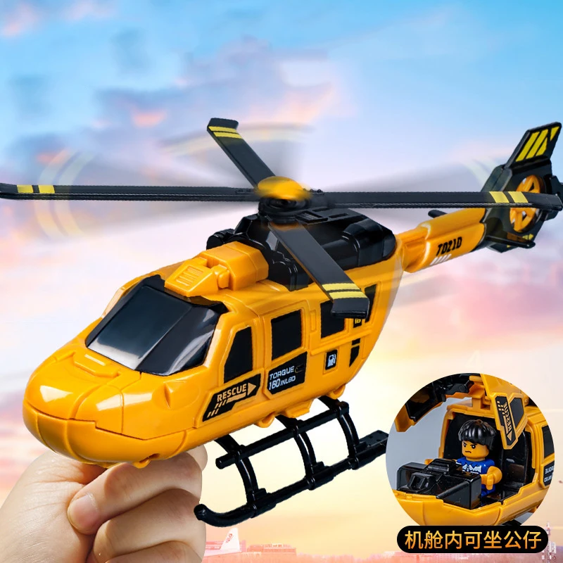 1:32 Can Open The Door Pullback Rescue Helicopter Model Rotating Propeller Fighter Simulating Rescue Aircraft Boy Birthday Gift