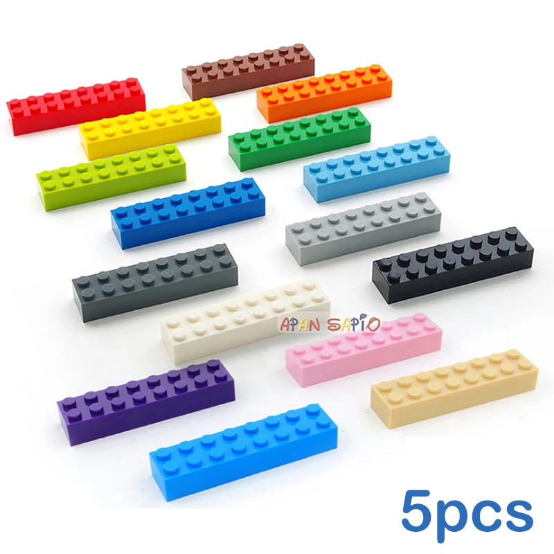 5pcs/lot DIY Blocks Building Bricks Thick 2X8 Educational Assemblage Construction Toys for Children Size Compatible With 3007