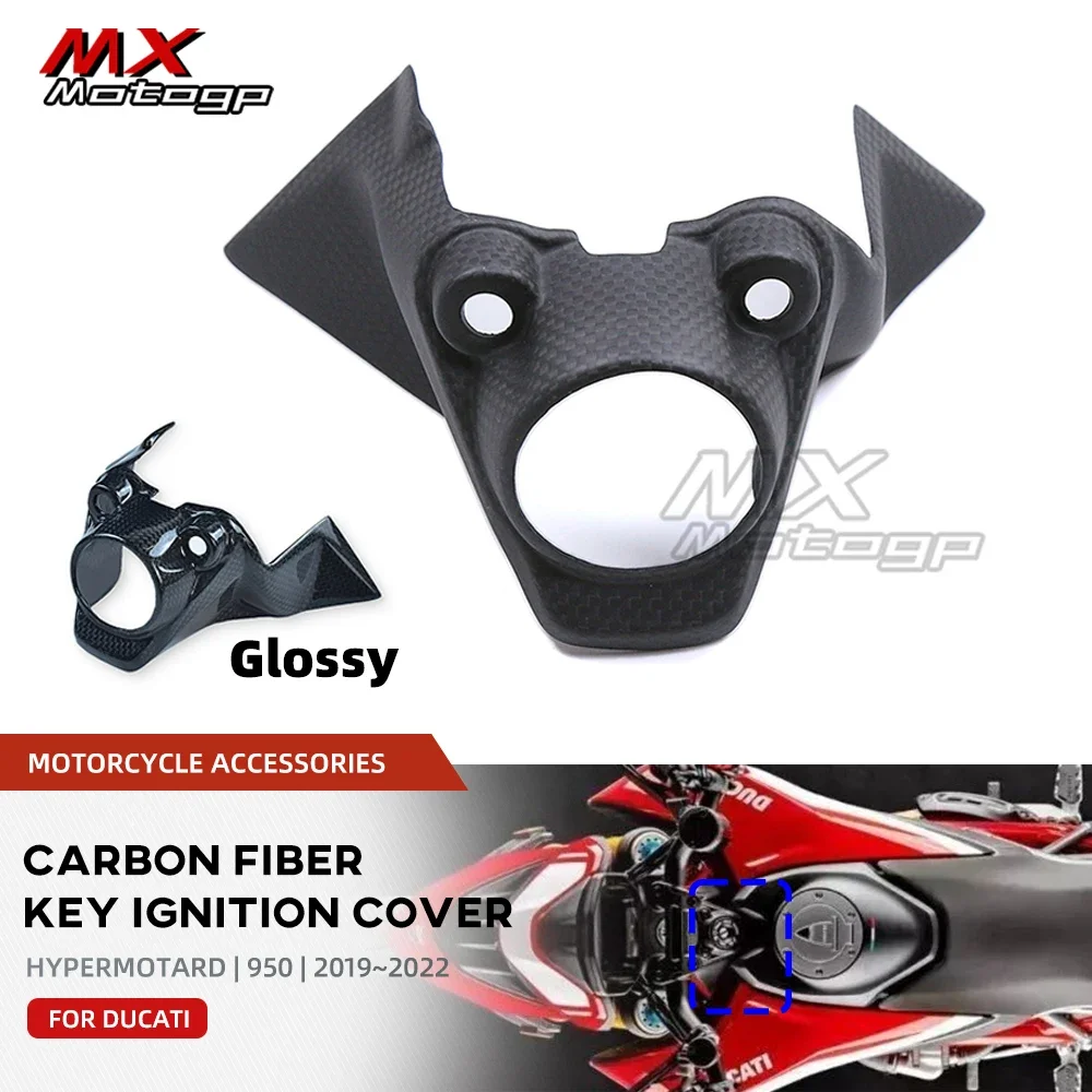 

Motorcycle Carbon Fiber Key Ignition Cover Fairing Kits For DUCATI Hypermotard 950 SP RVE 2019-2023 Front Tank Switch Keys Guard