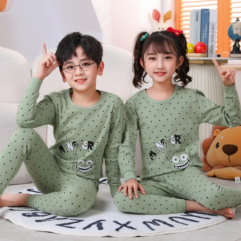 

NEW Child Boy Pajamas for 3-14 Years Winter Thermal Underwear Suit Baby Girl Clothes Toddler Warm Sleepwear Kids Sleep Pyjamas