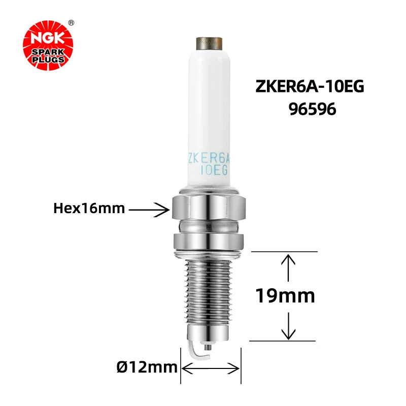 NGK nickel alloy spark plug ZKER6A-10EG 96596 is suitable for Jetta Lavida Santana Lang fast（4PCS)