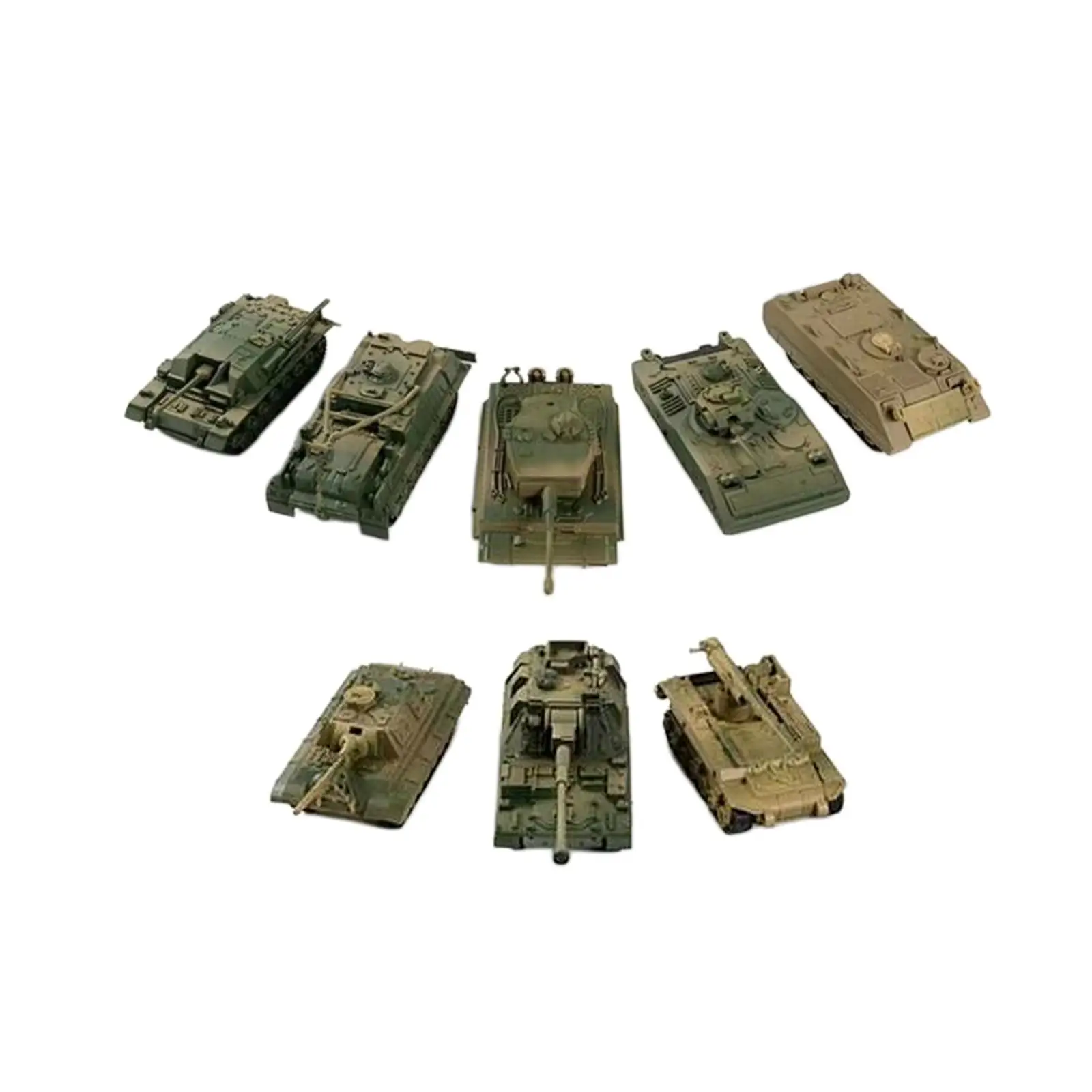 8x 1/72 modelo de tanque colecionável 4D modelo de tanque moderno para crianças meninas adultos