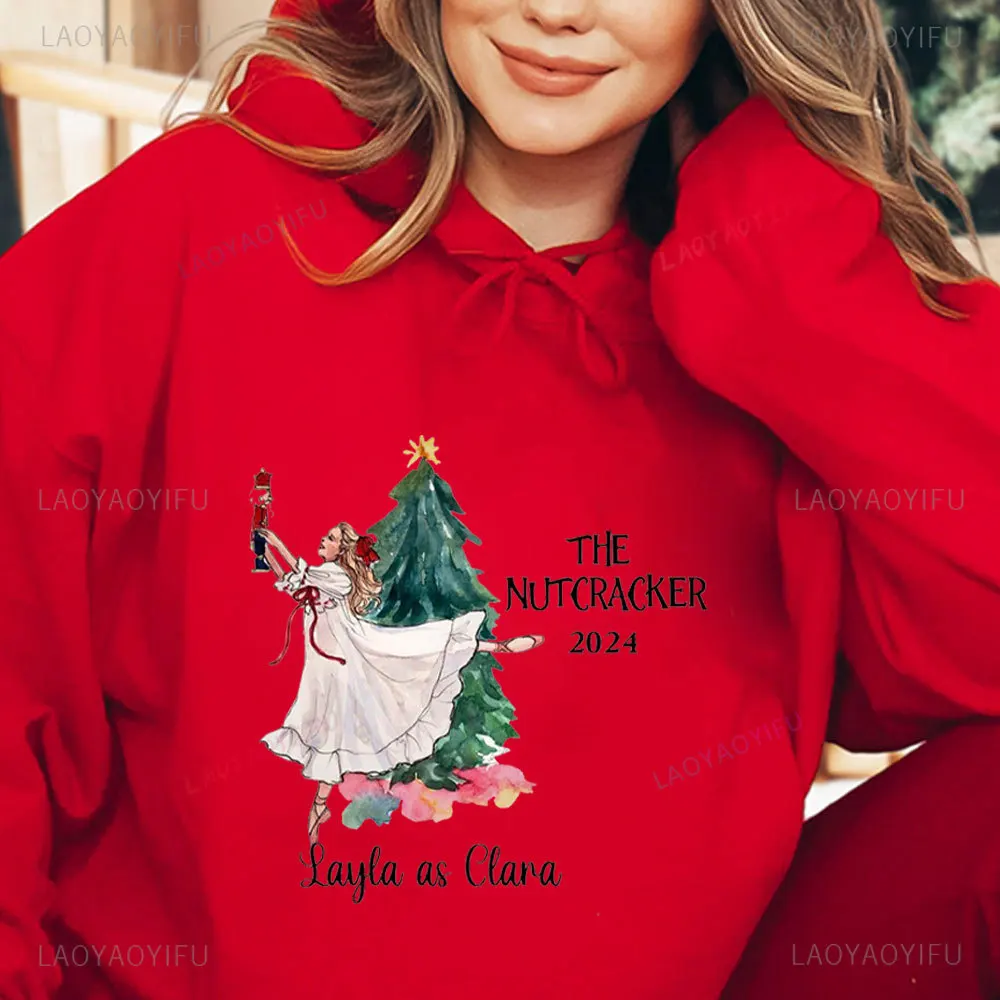 Nutcracker Lady Clara Long Seleeve Hoodie Nutcracker Christmas Ballet Gift Sweatshirt for A Funny Ballerina Sweater