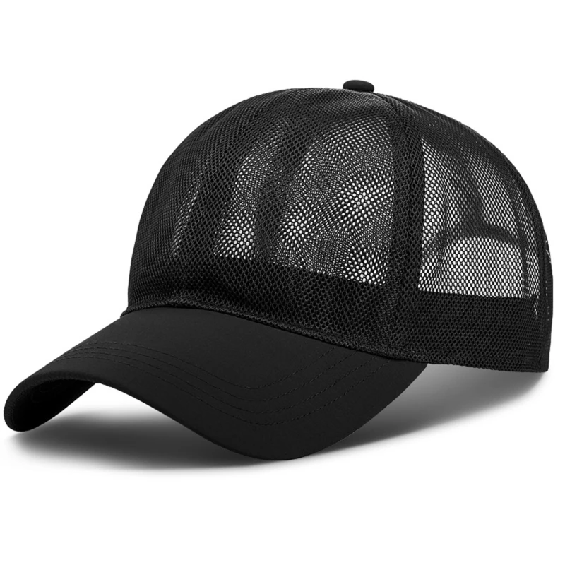 Summer Full Mesh Baseball Cap Men Women Hollow Out Breathable Quick Dry Cooling Sunscreen Outdoor Peaked Hat