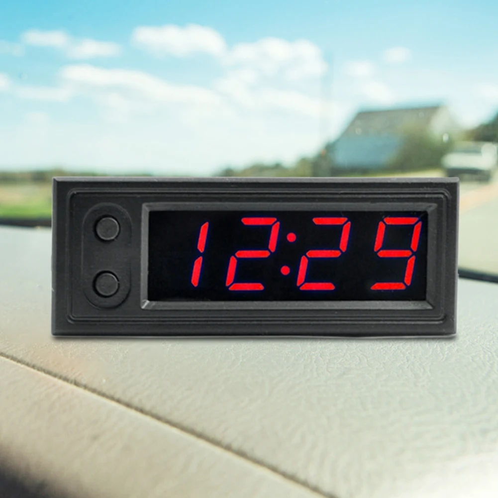 

3 in 1 Car Temperature Clock LED Display Temperature Voltage Detector Luminous Electronic Clock Voltmeter Automobile Accessories