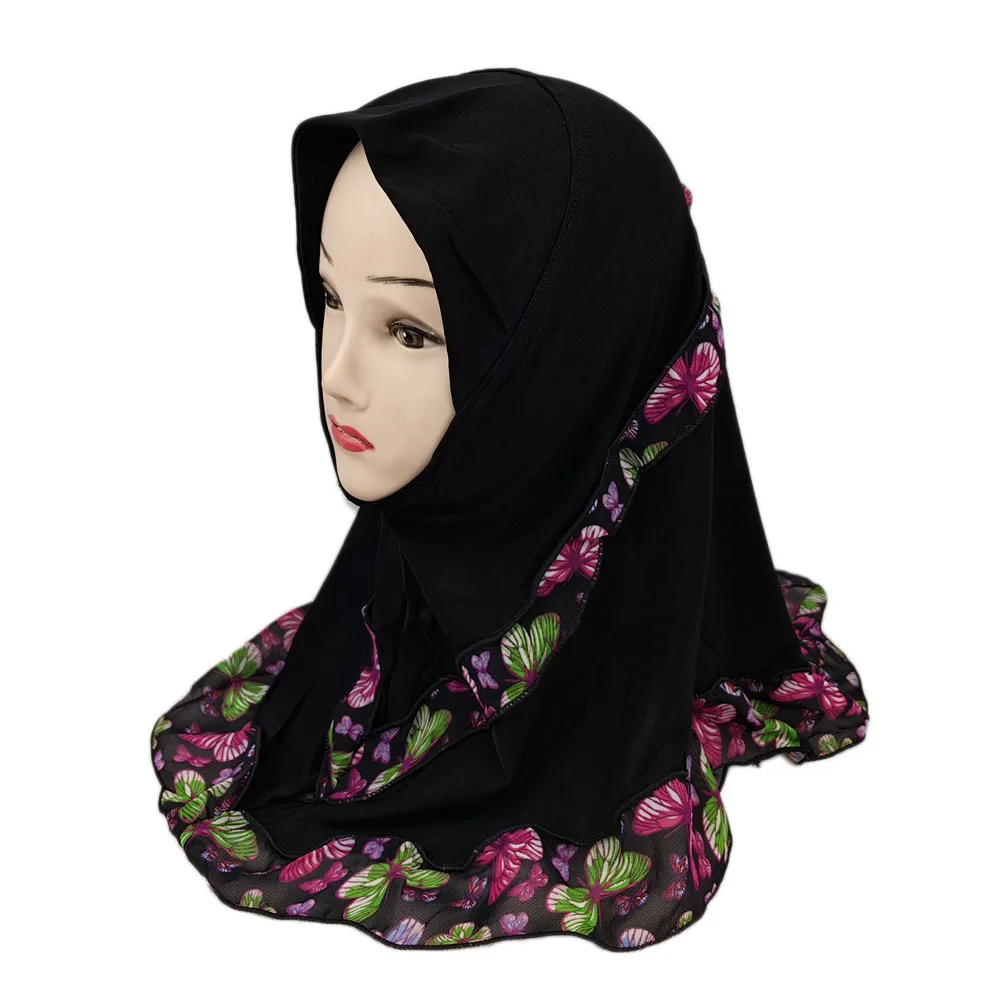 One Piece Amira Muslim Kids Girls Hijab Turban Islamic Child Head Scarf Wrap Shawl Arabic Prayer Hijabs Ready Made To Wear Niqab