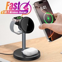 Travel 3 in 1 15W Magnetic Wireless Charger for Magsafe iPhone 16/15/14/13/12 iWatch 10/9/7 AirPods Pro 4/3 Fast Phone Charging