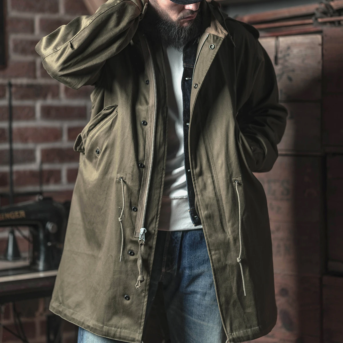 Bronson M-1951 Fishtail Parka Shell Sateen Cotton Army Type M-51 Coat Jacket