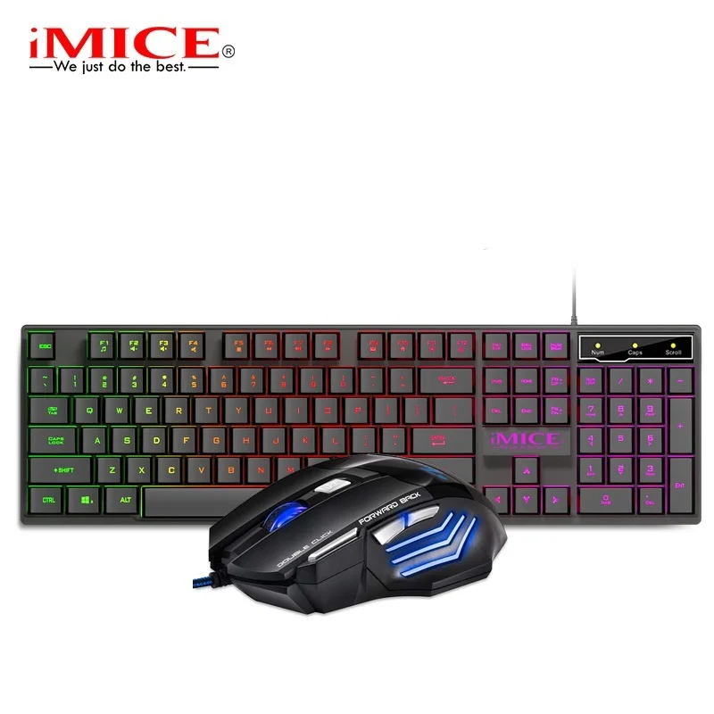 Gaming keyboard and Mouse Wired keyboard with backlight keyboard Russia Gamer kit 5500Dpi Silent Gaming Mouse Set For PC Laptop