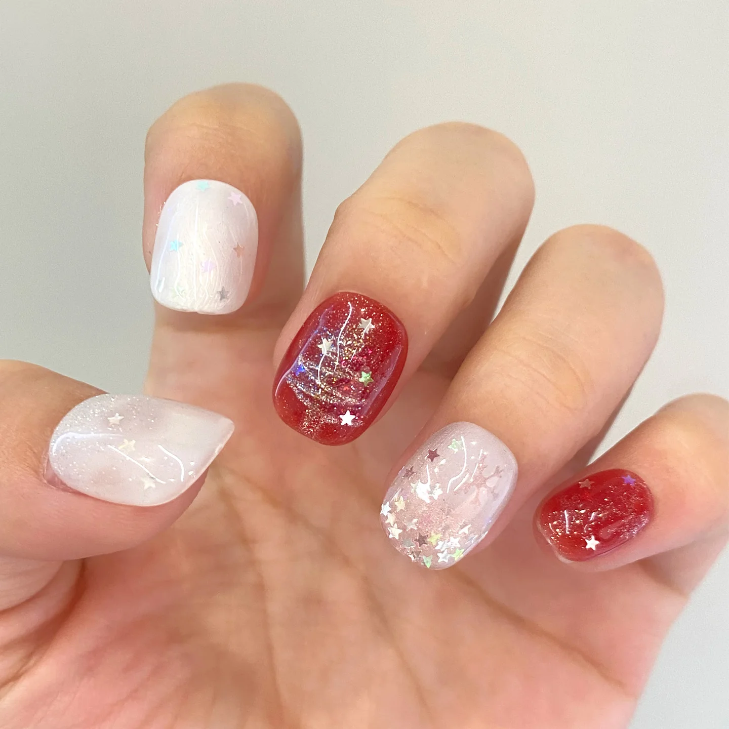 TSZS, nueva Mini estrella colorida, purpurina holográfica para decoración de uñas, mezcla coreana de colores, corazón rosa, lentejuelas para uñas, venta al por mayor