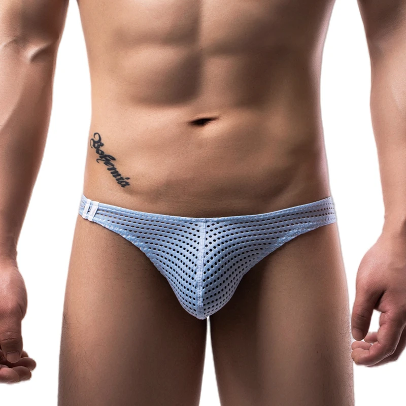 Mens G String Underwear Men\'s Sexy Breathable Underpants Mesh Comfortable Men Thong Tanga Cueca Male Pouch Panties Bikini