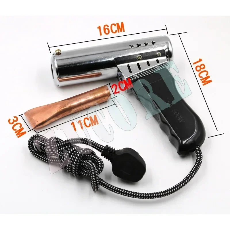 مسدس لحام عالمي جديد 220 فولت 500 وات، مسدس ساخن مع درجة حرارة 200-400 درجة مئوية، طرف إزميل، لحام حديد لحام قوي محمول باليد