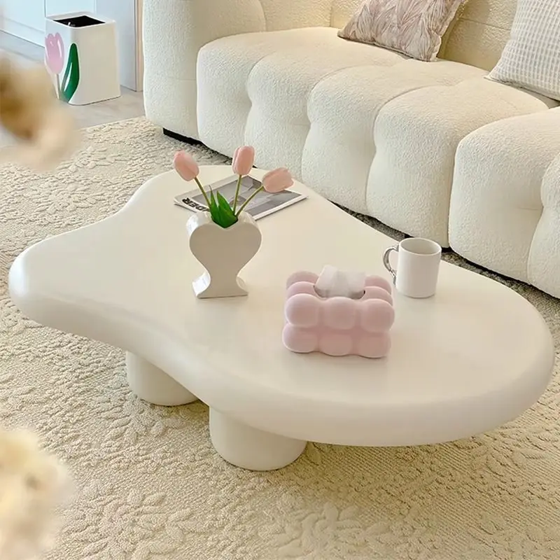 

Cream wind cloud coffee table Nordic household small apartment special-shaped tea table Modern simple homestay Internet celebrit