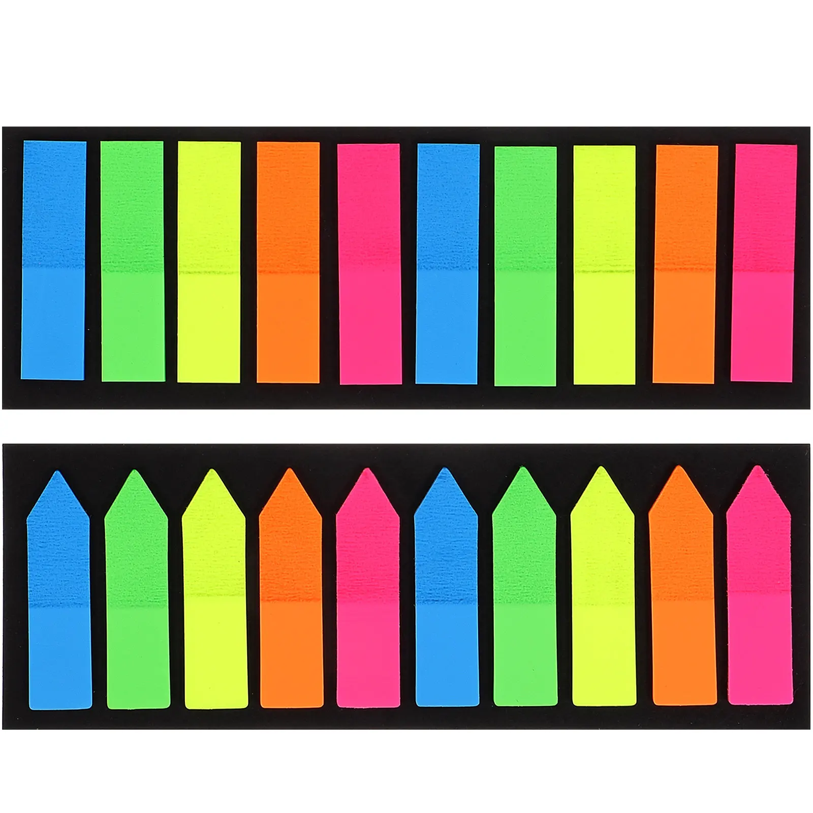 

2 комплекта флуоресцентных клейких индексных закладок ярких цветов, маркеры страниц для книг, закладки для аннотаций с возможностью письма, для учебы, работы, офиса, школы