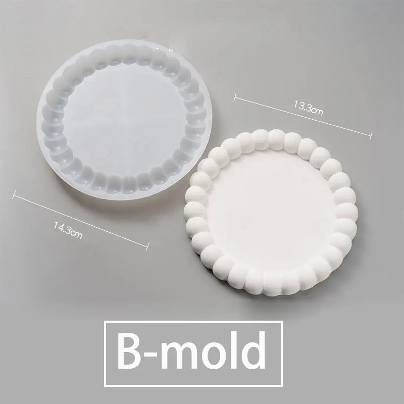 Silicone Mold Concrete Jesmonite Tray Coaster Making Scented Candle Base DIY Home Decoration Ornaments Epoxy Resin Mold