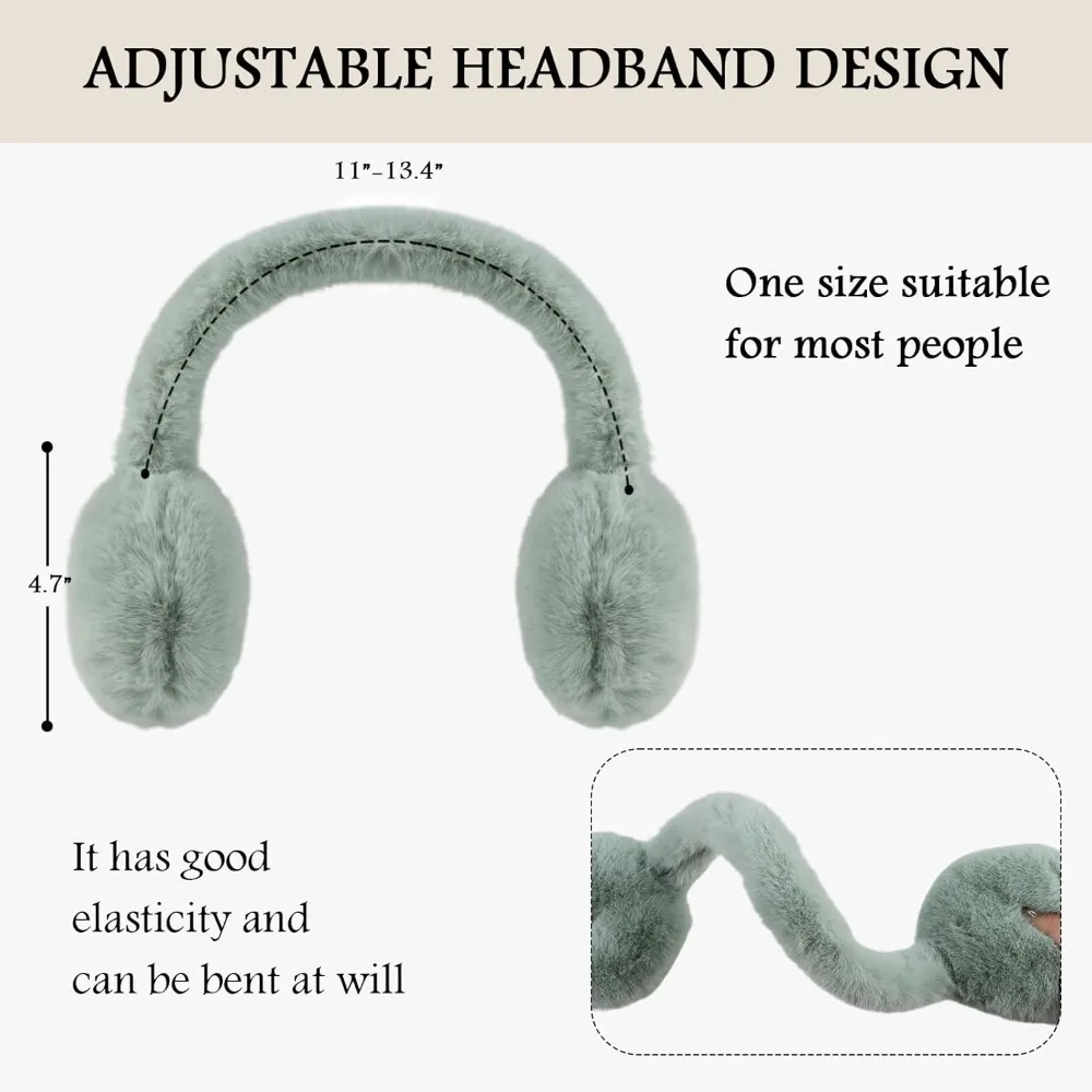 يفشل الأذن الدافئة للنساء الشتاء للجنسين رقيق غطاء للأذنين قابل للتعديل سيدة الأذن دفئا فو الفراء الأذن يغطي #6