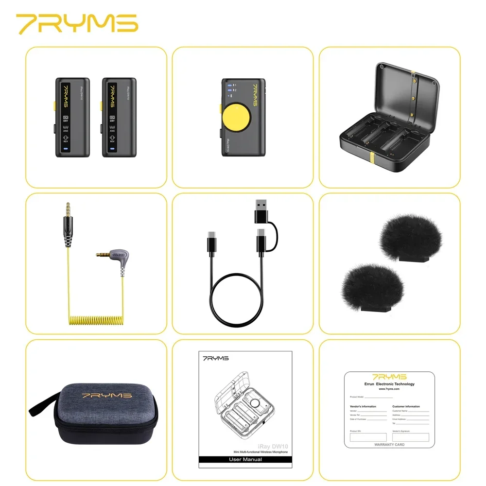 Imagem -06 - Linhas-iray Dw10 Mini Dual-channel Microfone sem Fio Lavalier Funções de Reverberação para Telefone Inteligente Computador Câmera 7