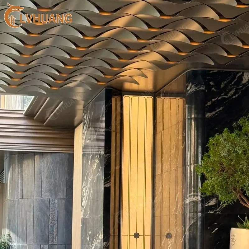 Modern Sculptura Fireproof Custom Special-Shaped Weather China Manufacturer Wholesale Panels 3D Sculptural Premium Aluminum Ceil