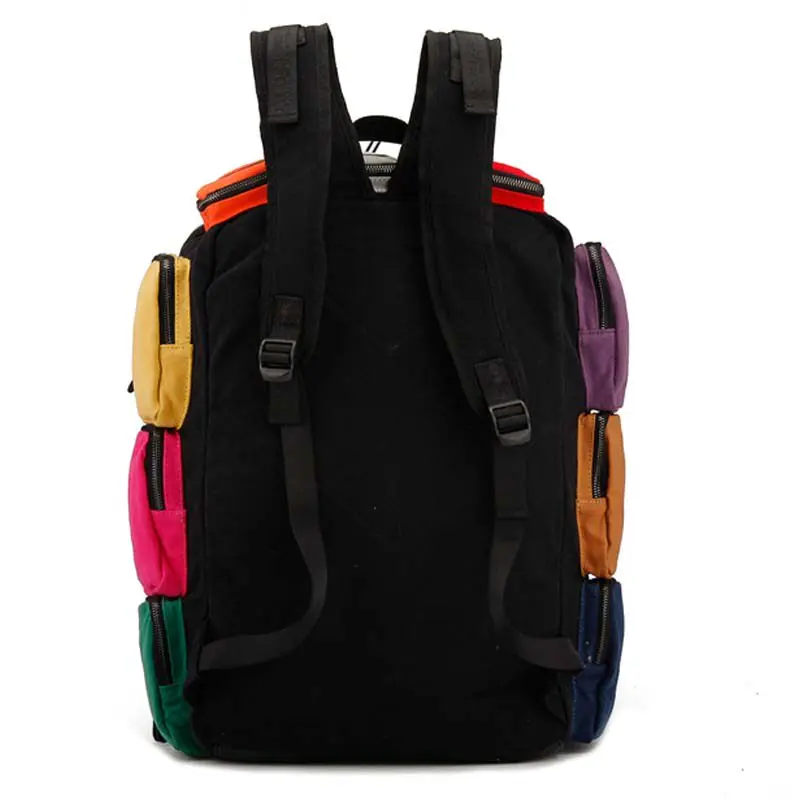 2026 Fashionable Original New Design Splicing Contrasting Color Nine Grid Canvas Large Capacity Shoulder Bag For Women Trendy