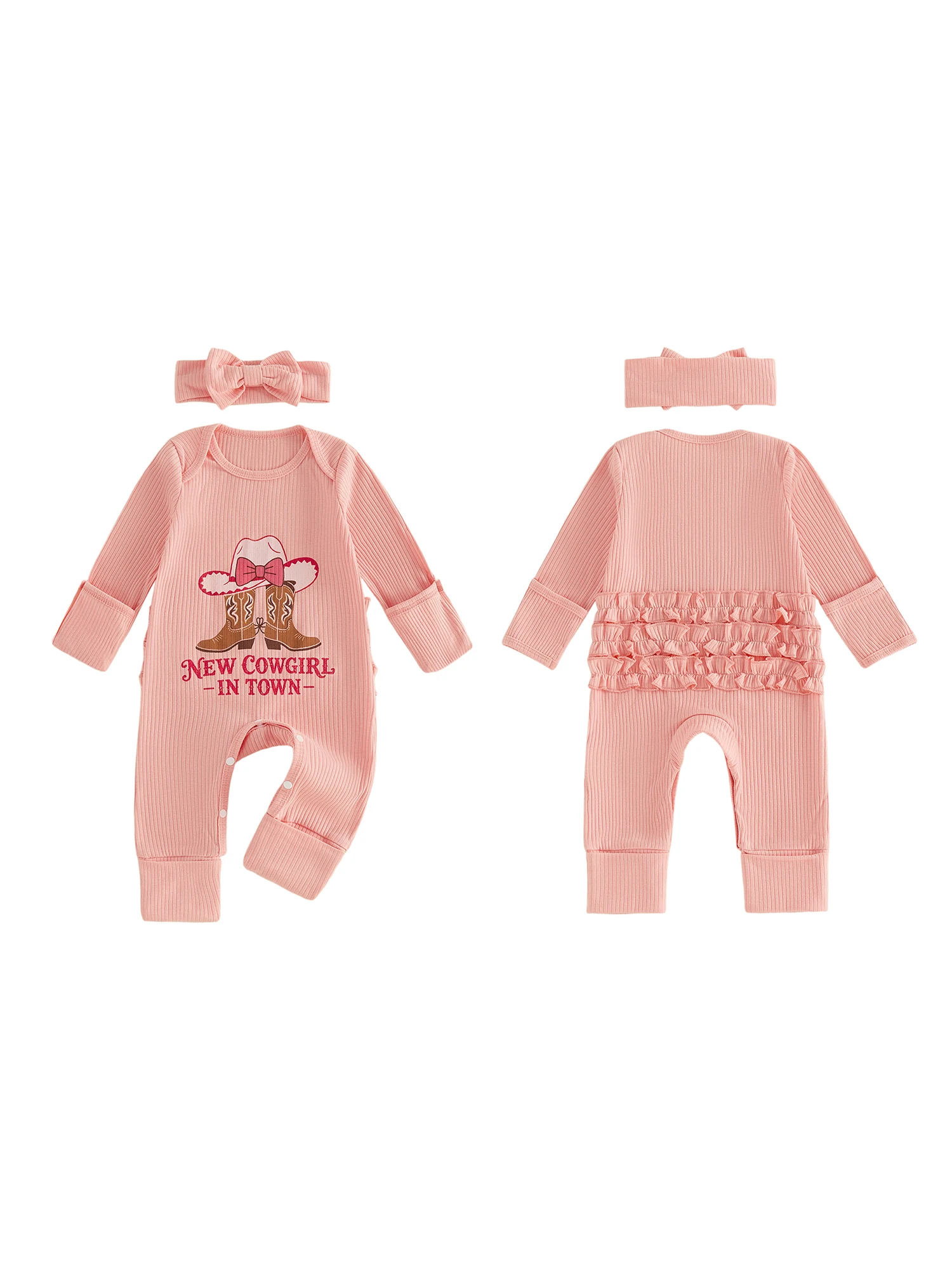 Fashion Print Letters Boots Long Sleeve Jumpsuit With Boots Print Romper Fall Compact Fashion Print