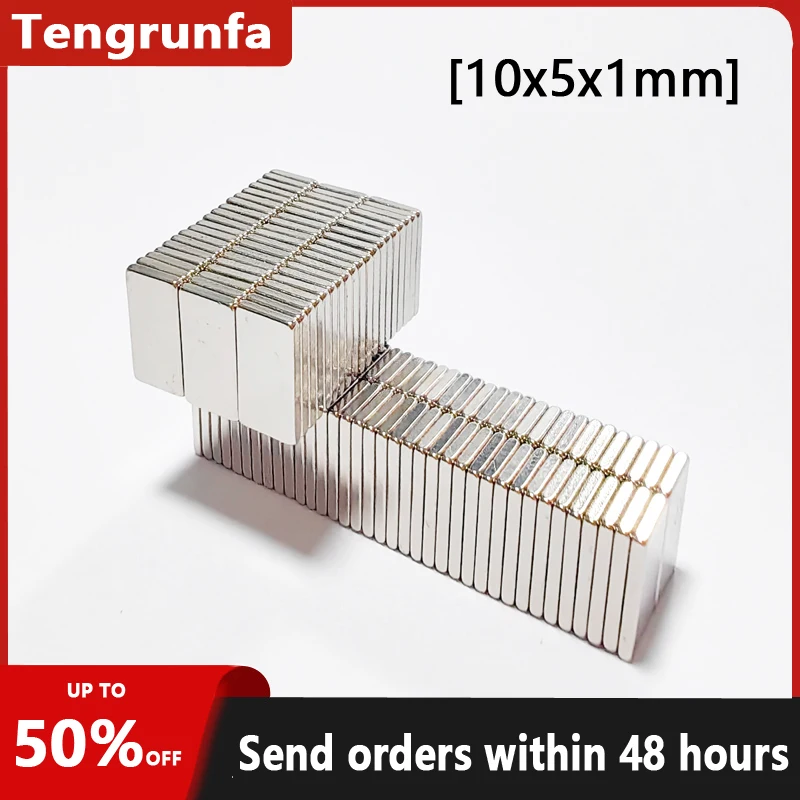 10/20/50/200/1000pcs N35 Rectangular magnet 10x5x1 mm Super Strong Neodymium magnet 10*5*1 mm NdFeB magnet 10mm x 5mm x 1mm DIY