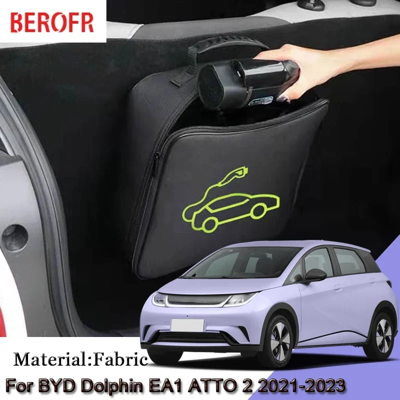 

EV Car Charging Cable Storage Carry Bag Fit For BYD Dolphin EA1 ATTO 2 2021-2023 Charger Plugs Sockets Waterproof Fire Retardant