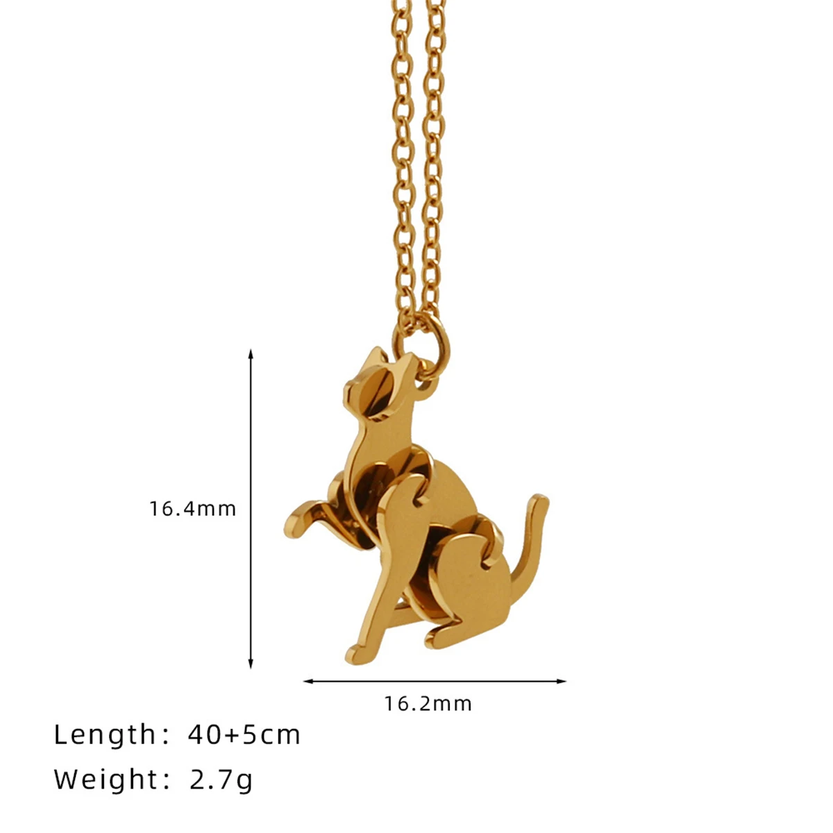 Building blocks, cat and dog, Ke Jimeng, favorite girl, clavicle chain necklace, titanium steel gilding, color preserving