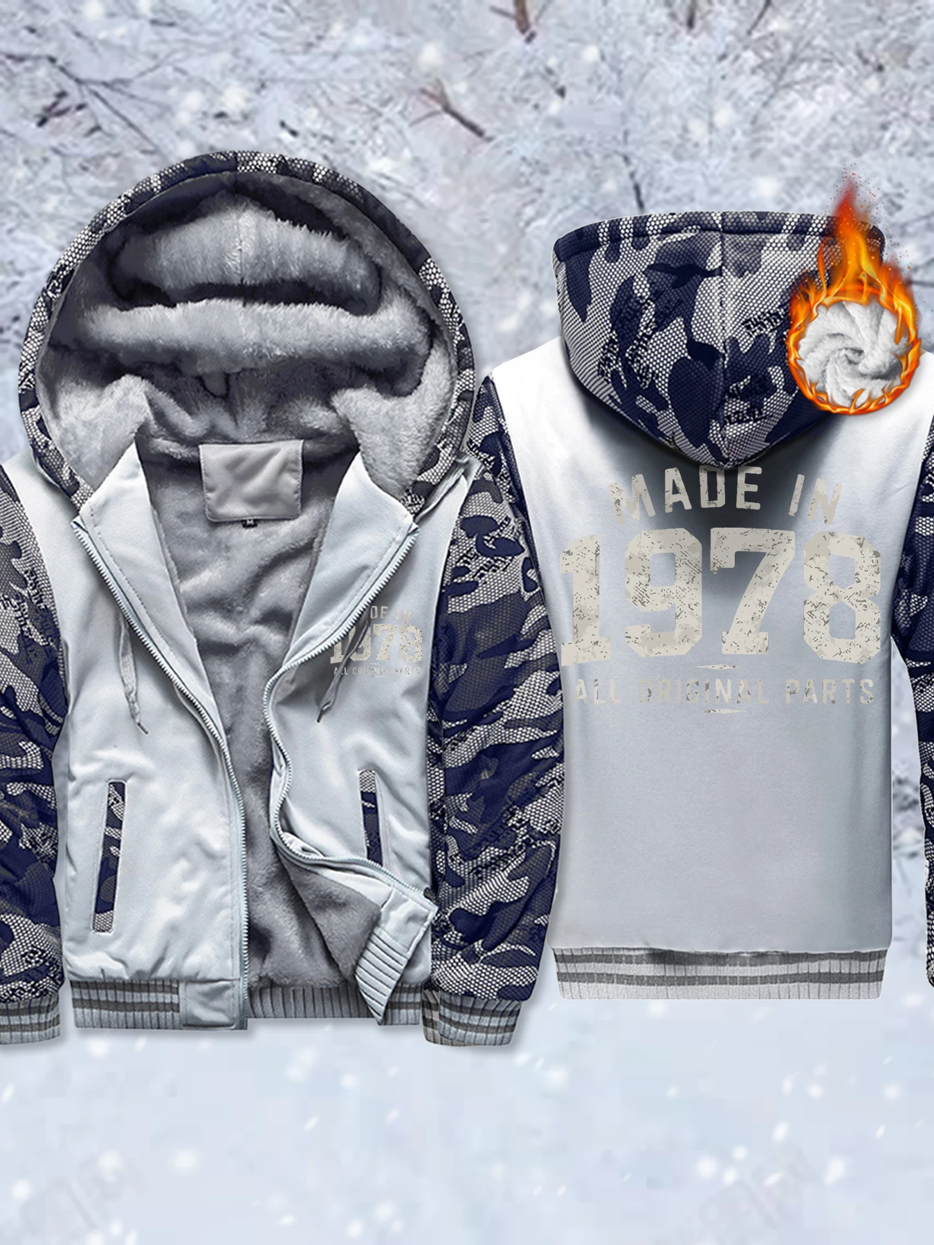 

Сделано в 1978 году, все оригинальные детали с принтами, мужская одежда, толстые повседневные уличные толстовки, высококачественная уличная зимняя куртка с капюшоном