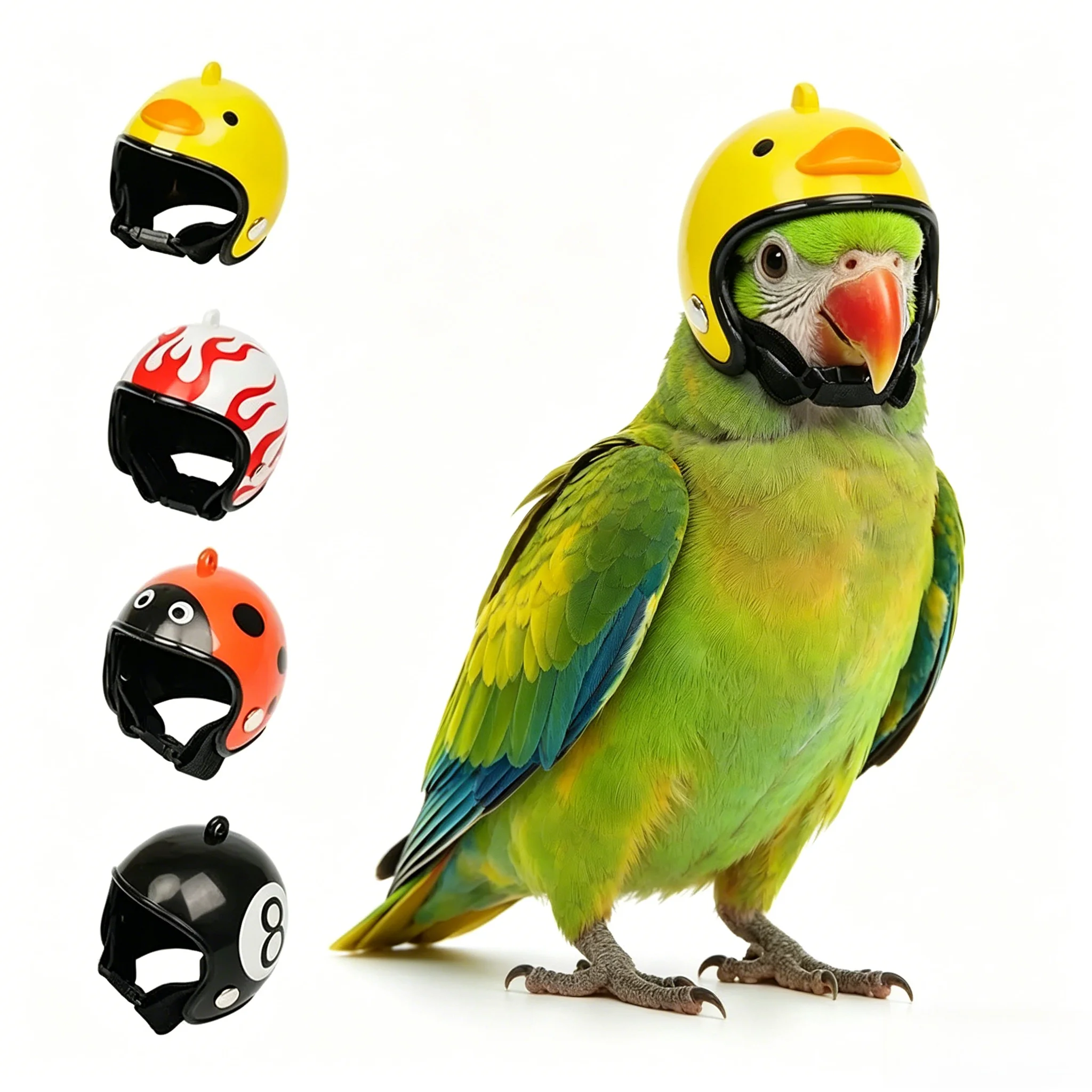 Casco para pájaros, gorro de protección solar y contra la lluvia, gorra de seguridad ajustable para mascotas, para loros, cacatúas, periquitos, aves pequeñas, equipo para exteriores