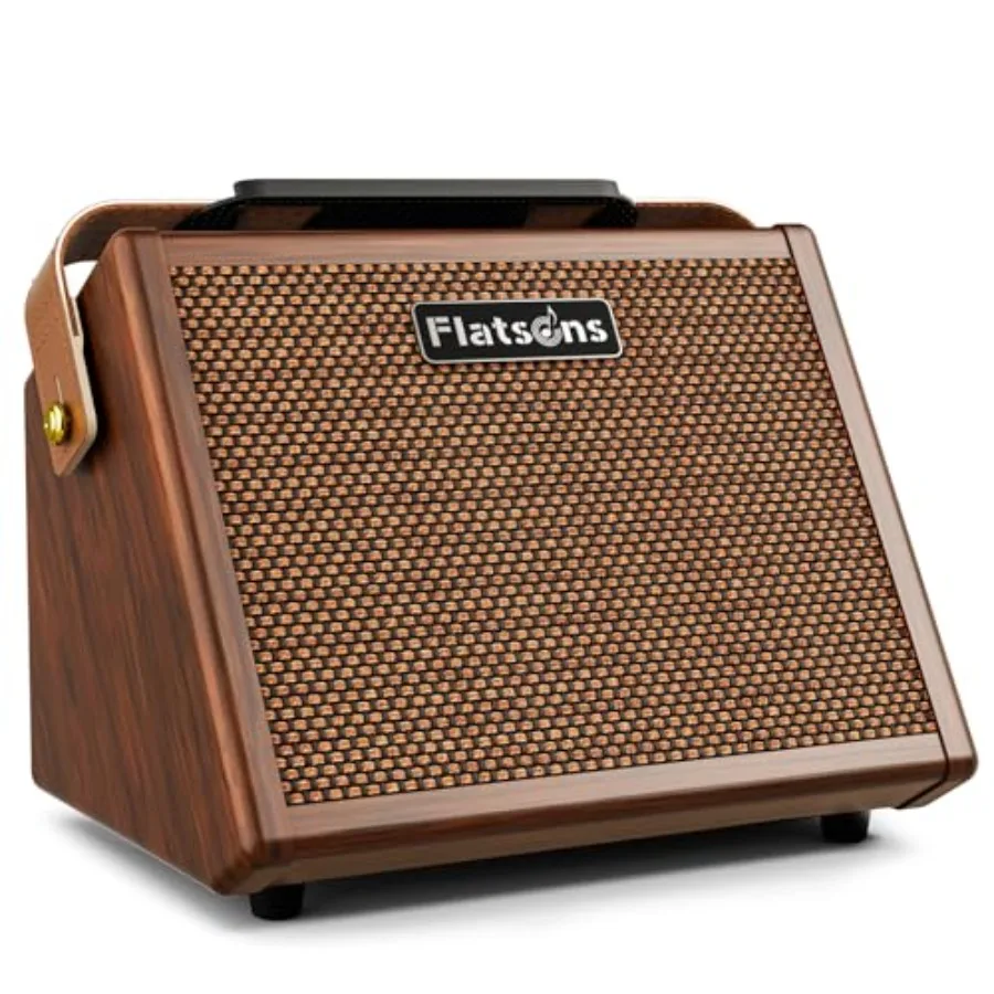 

Acoustic guitar amp for live performance, plywood cabinet, black finish, 20W power with 8H rechargeable battery and dual-chip w