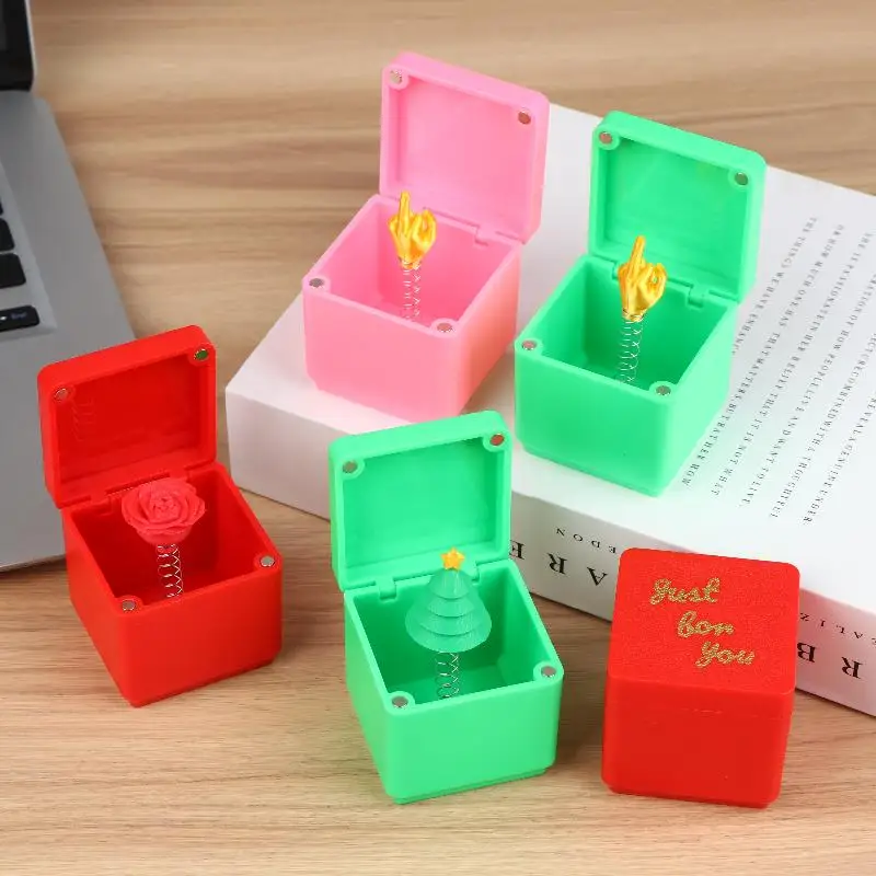 クリスマスサプライズボックスいたずら中指ギフトボックスいたずらおもちゃクリエイティブデスクポップアップサプライズプレゼントケースクリスマスギフト