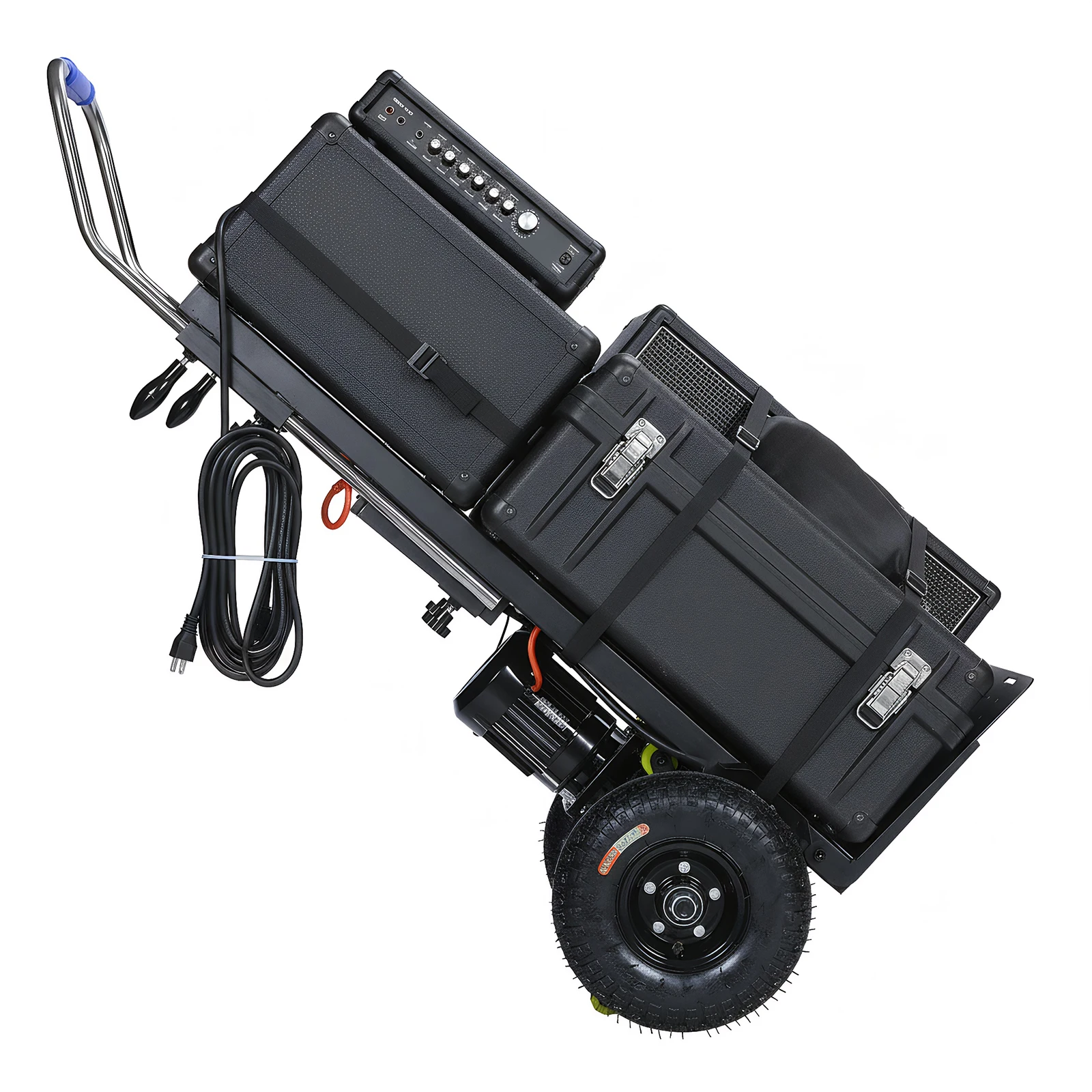 Electric Hand Trucks 1500W Motor 880lbs Load Capacity with Safety Rope for Warehouse Logistics Moving Furniture